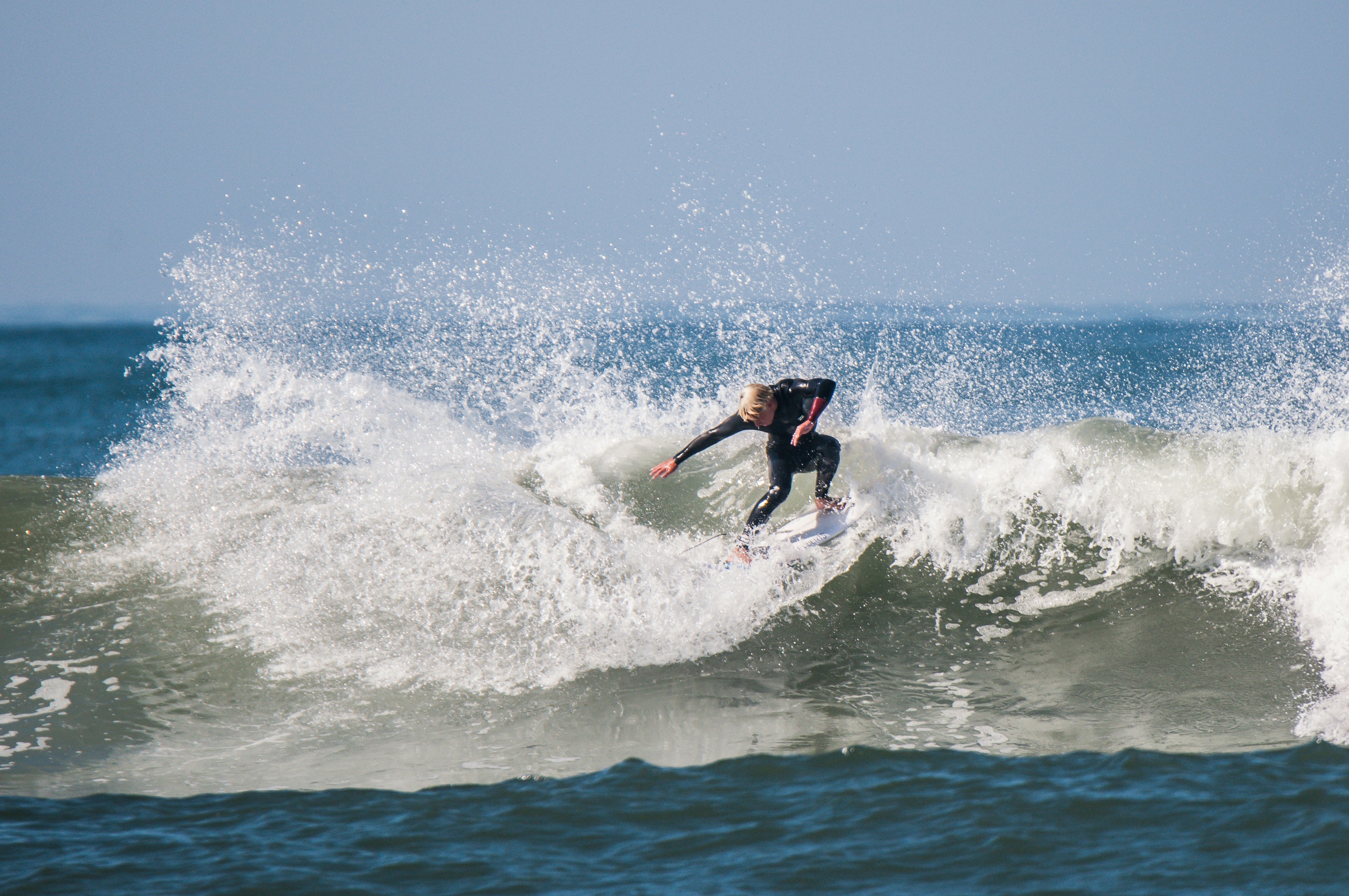 teenager surfing