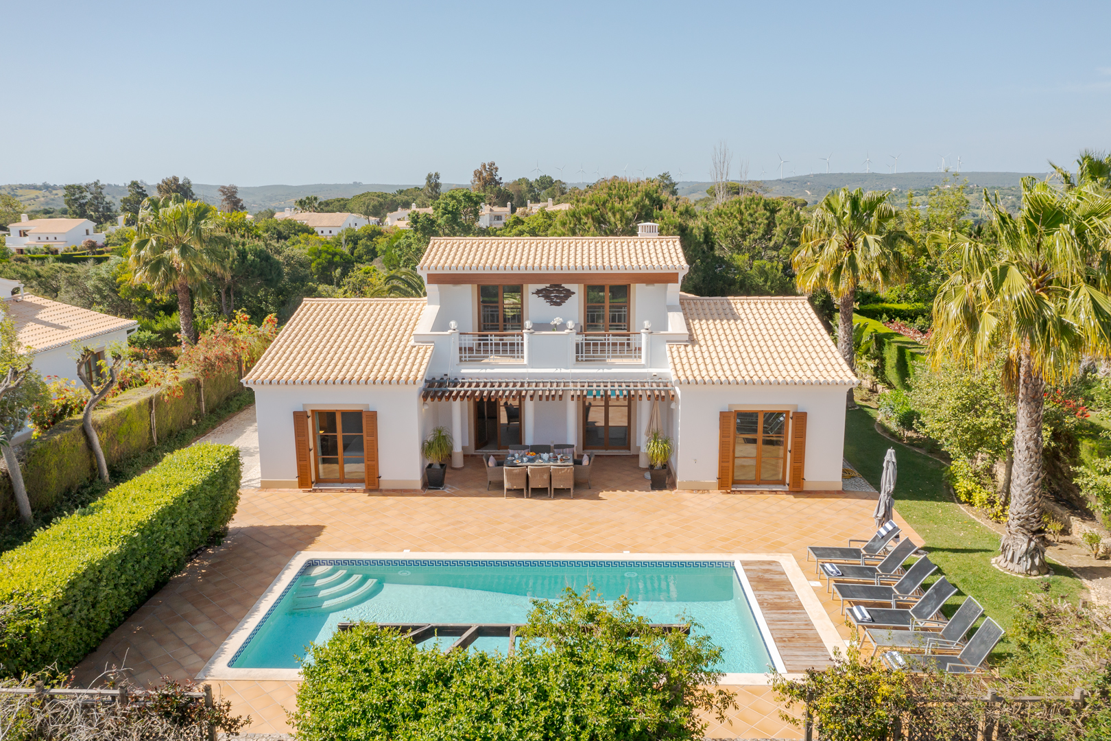 Drone view of rear property in Algarve