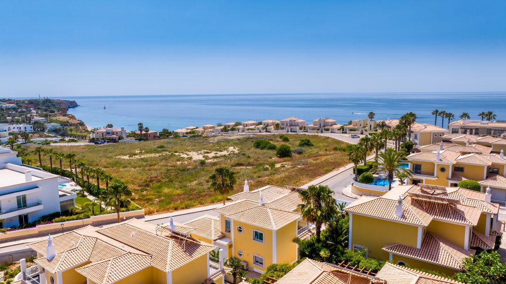 Aerial view of holiday villas in Lagos